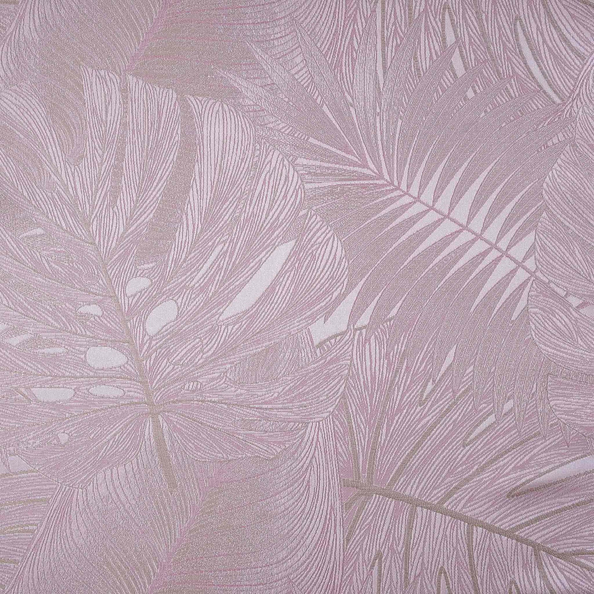 Gentle pink tropical palm leaves polyester decor cushion cover.