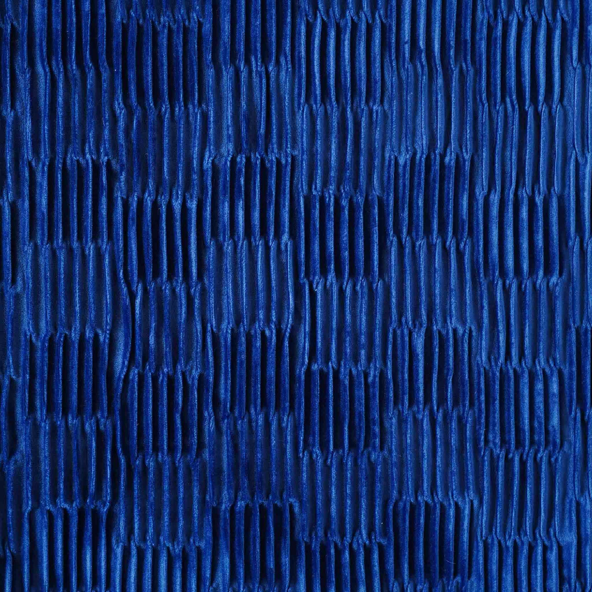 Luxurious prussian blue pleated design velvet cushion cover.