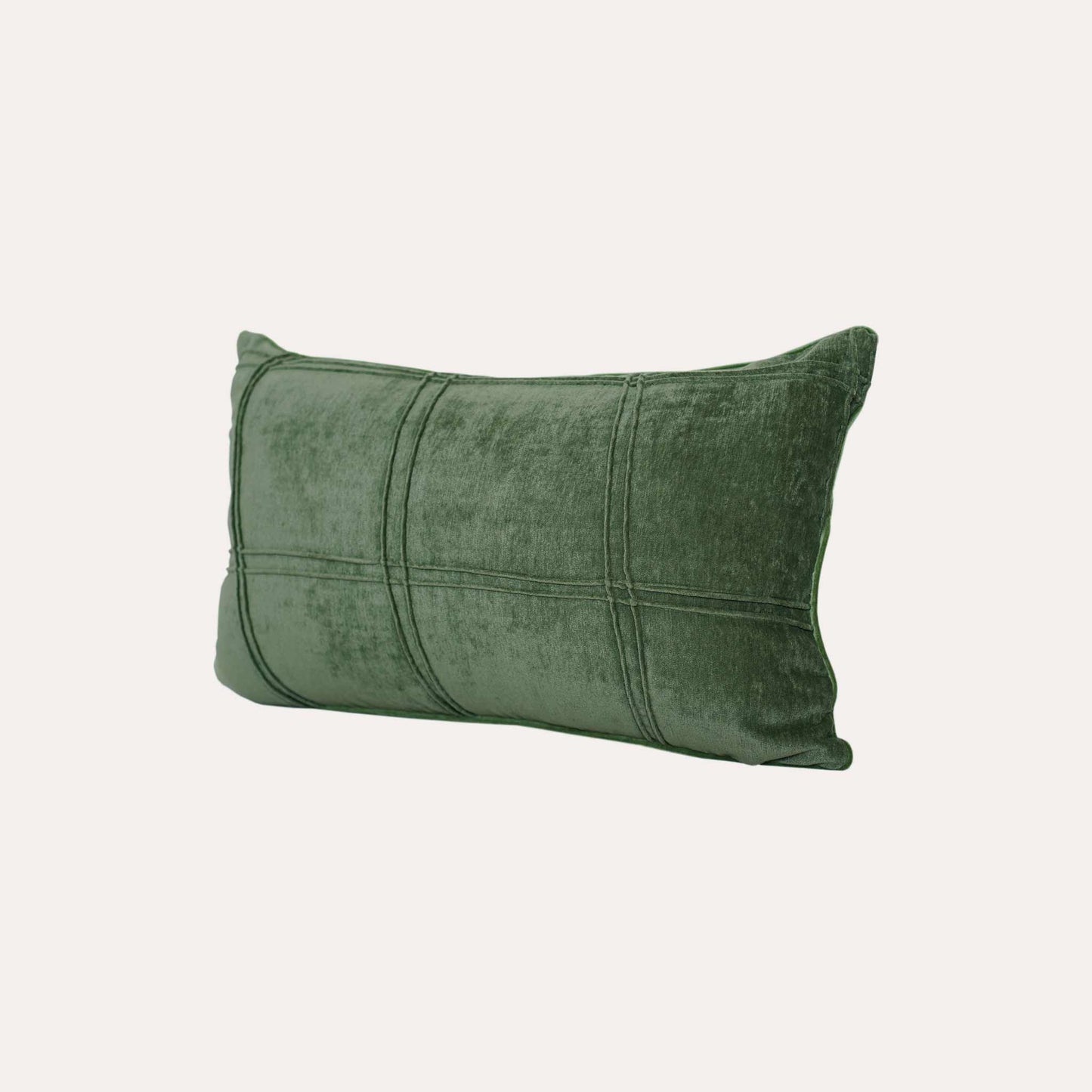 Rectangular sage green velvet cushion cover