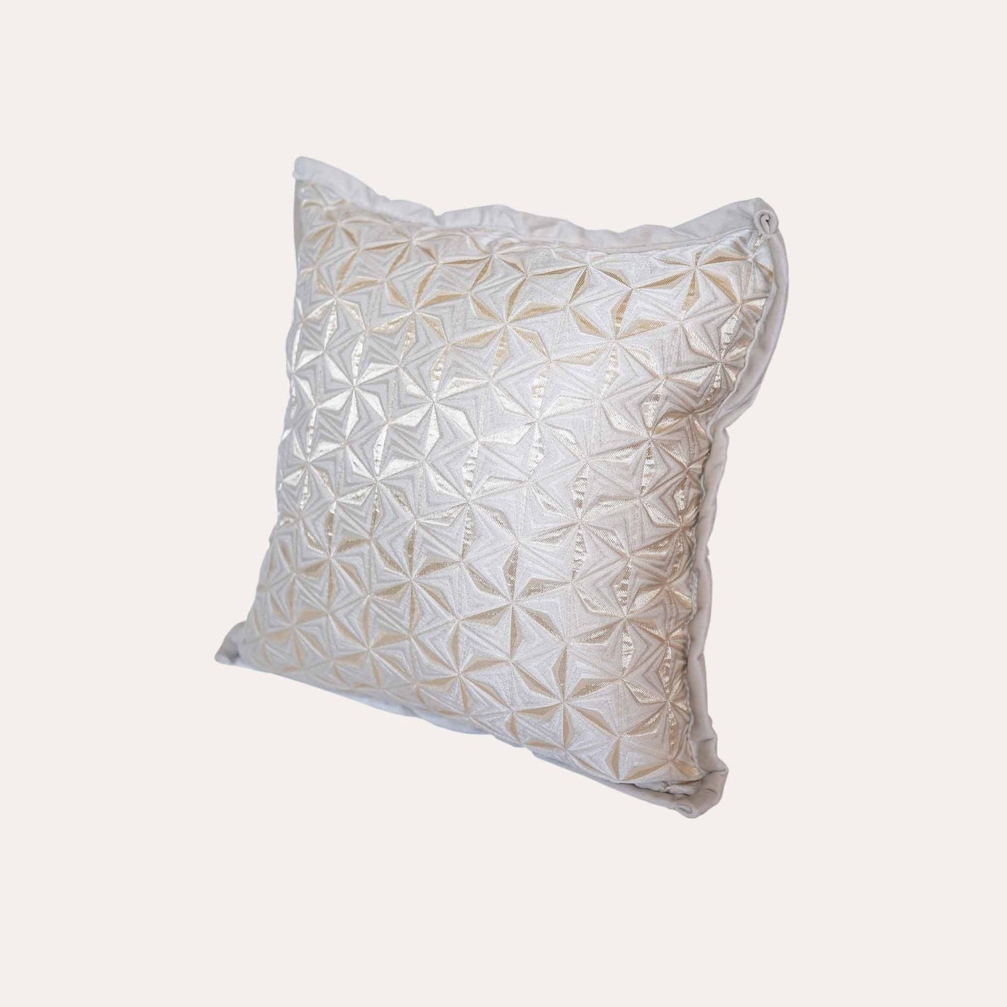 Elegant jacquard cushion covers with windmill motif and subtle 3D effect.