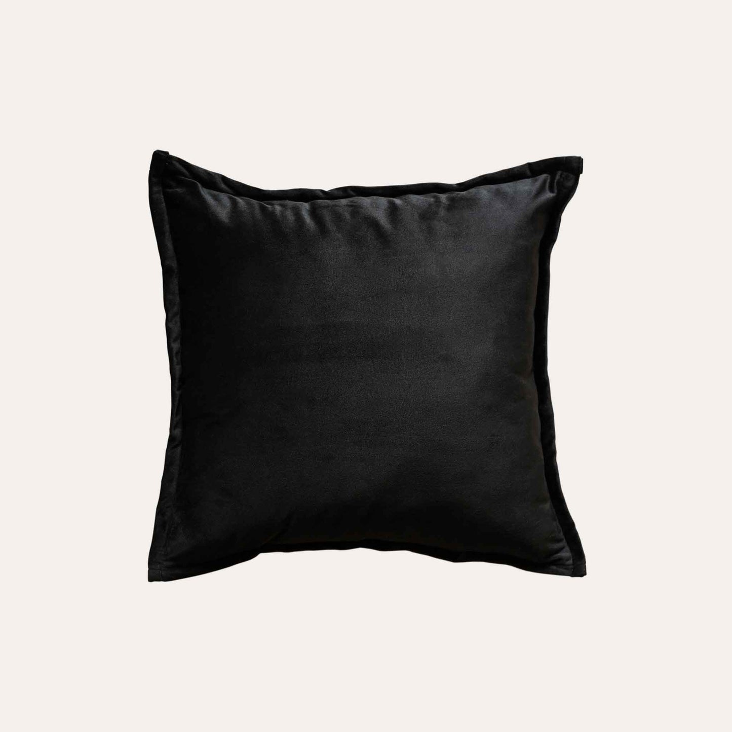 Black and white jungle animal jacquard, black wide border cushion cover with black back.