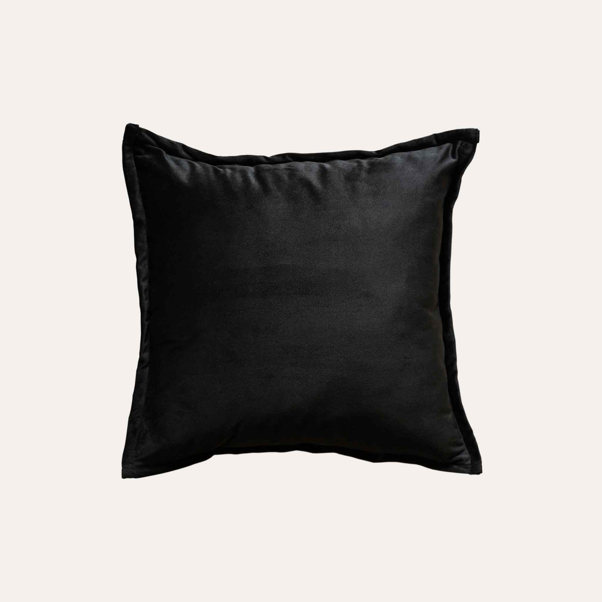 Black and white jungle animal jacquard, black wide border cushion cover with black back.