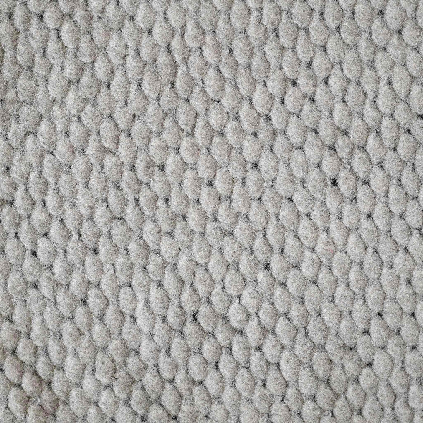 Grey woven textured wool lumbar cushion cover.