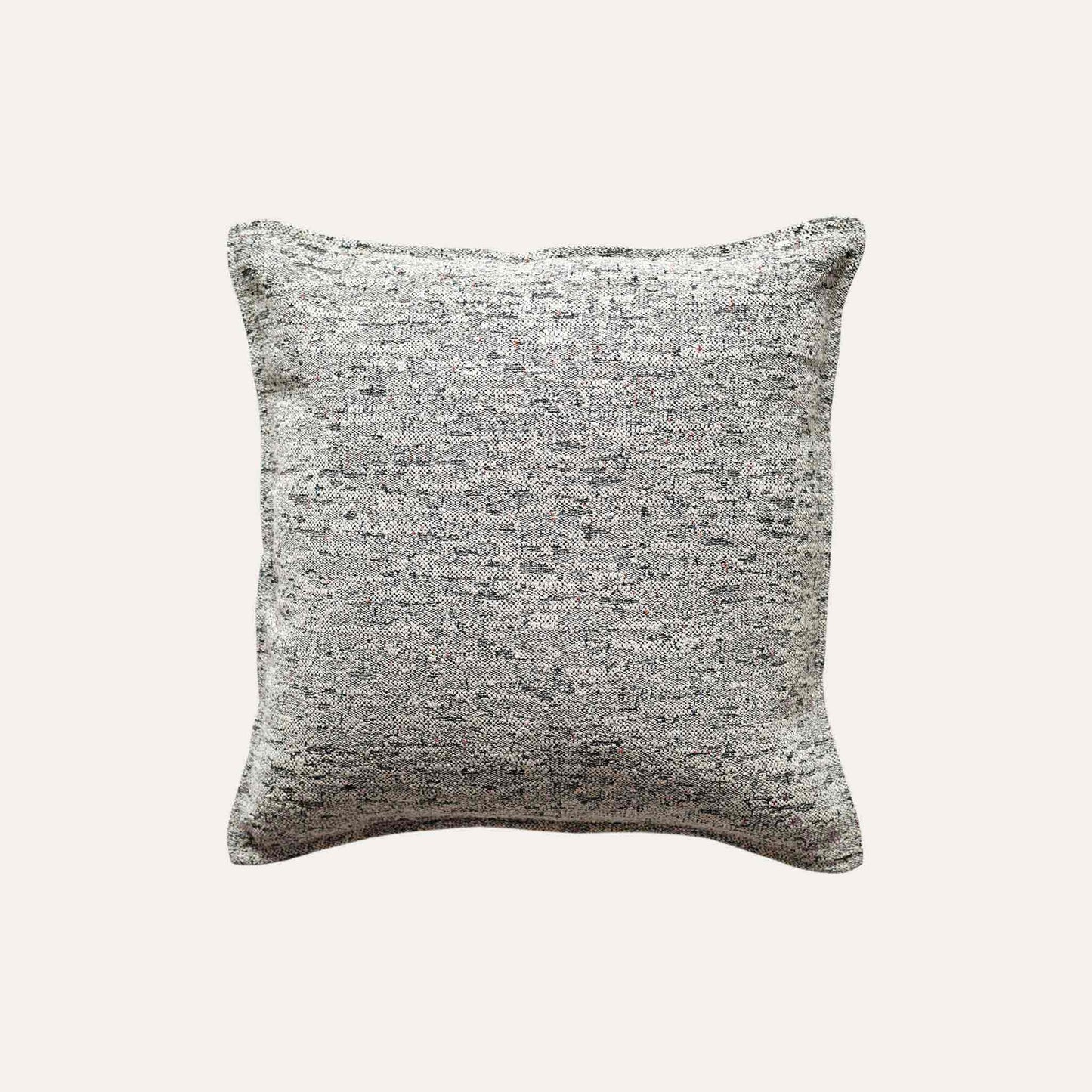Gray and white mixed color woven texture cushion cover.