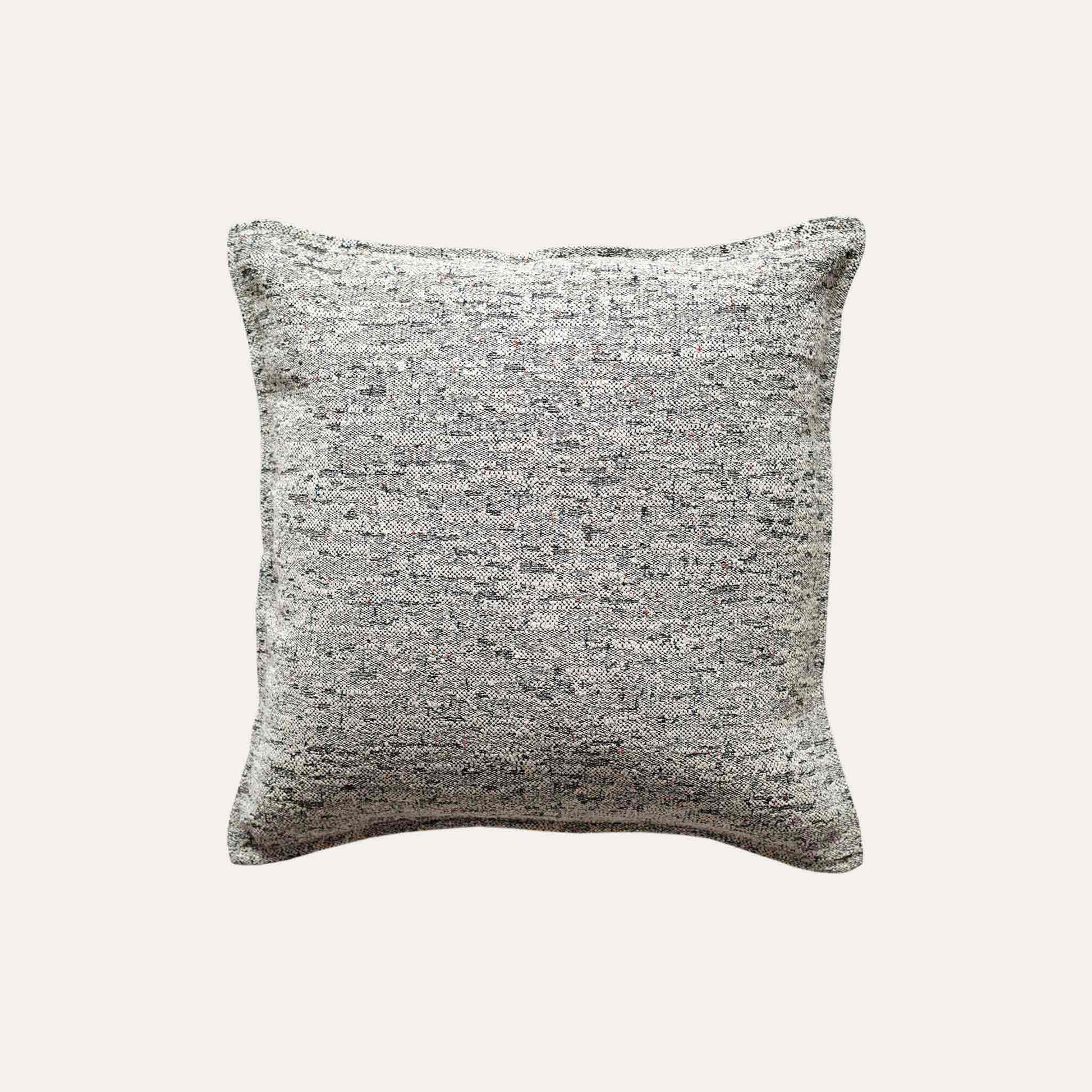 Gray and white mixed color woven texture cushion cover.