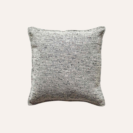 Gray and white mixed color woven texture cushion cover.