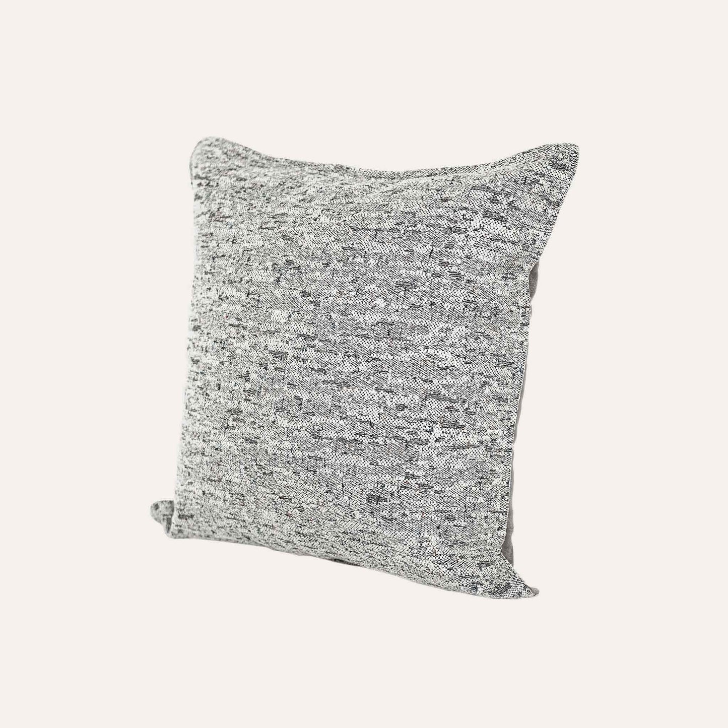 Gray and white mixed color woven texture cushion cover.