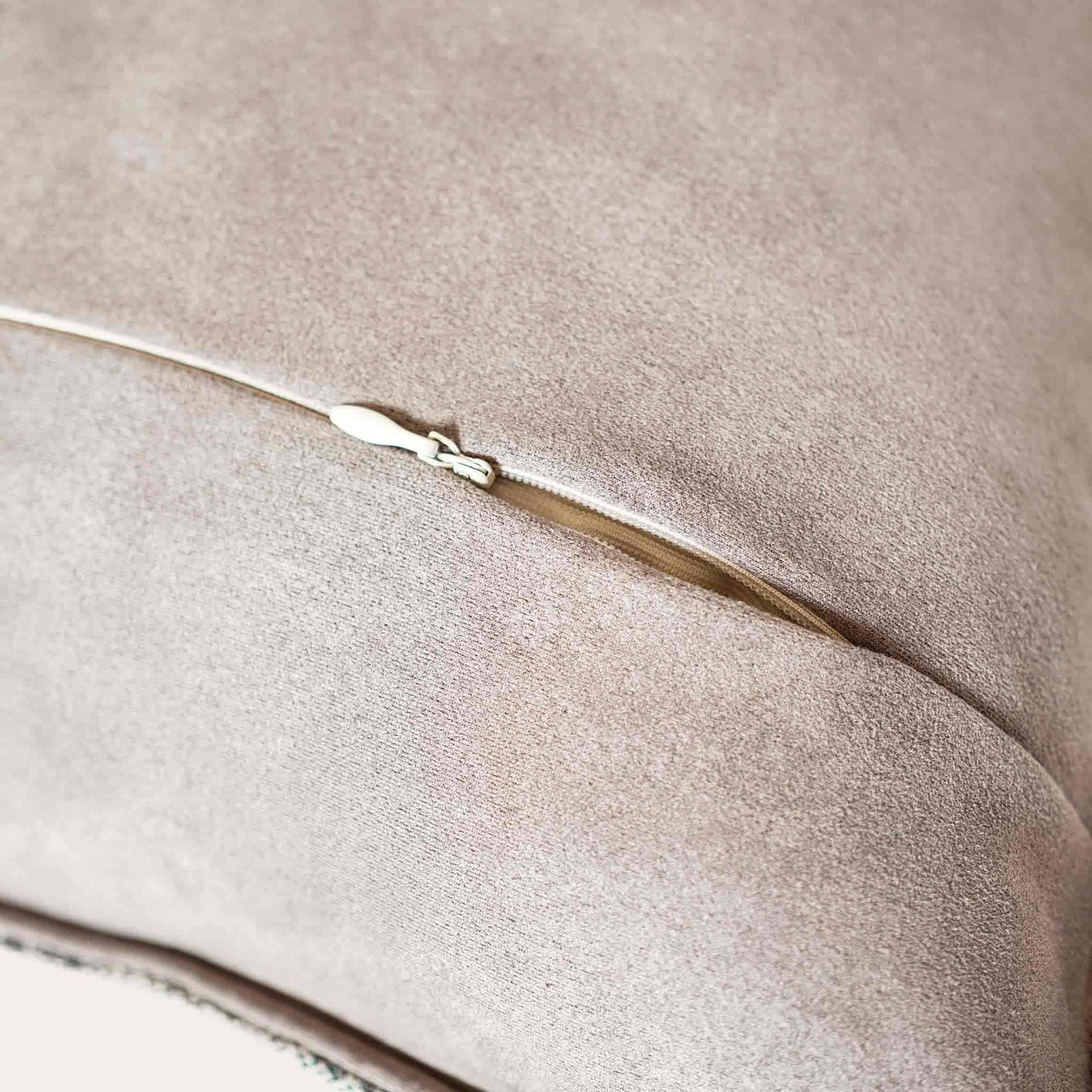 Gray and white mixed color woven texture cushion cover with invisible zipper.