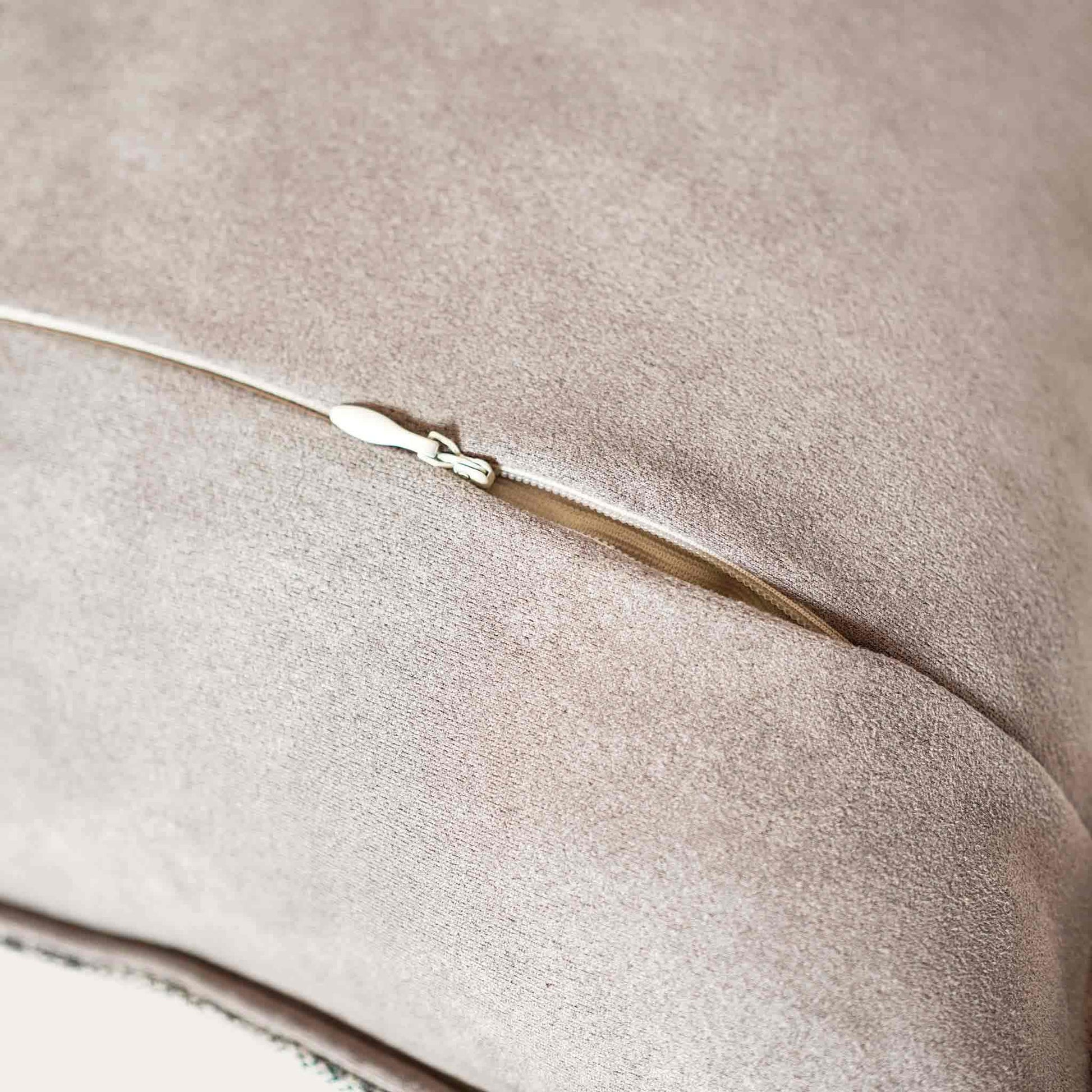 Gray and white mixed color woven texture cushion cover with invisible zipper.