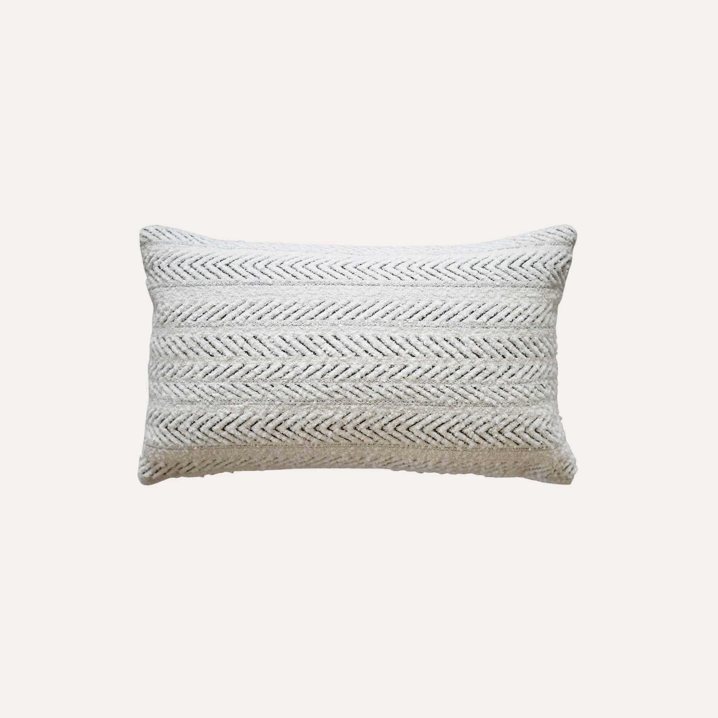 White textured herringbone pattern cushion cover.