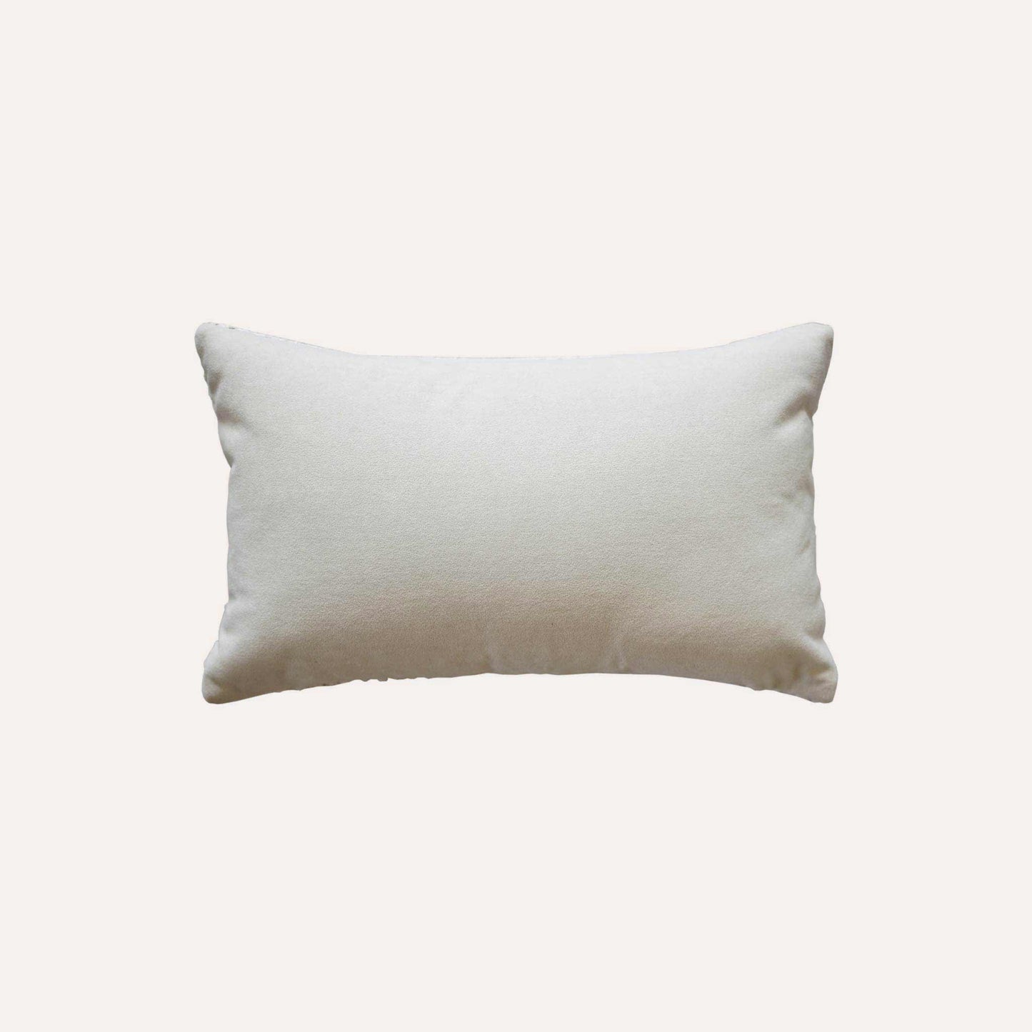 White textured herringbone pattern cushion cover with white back.