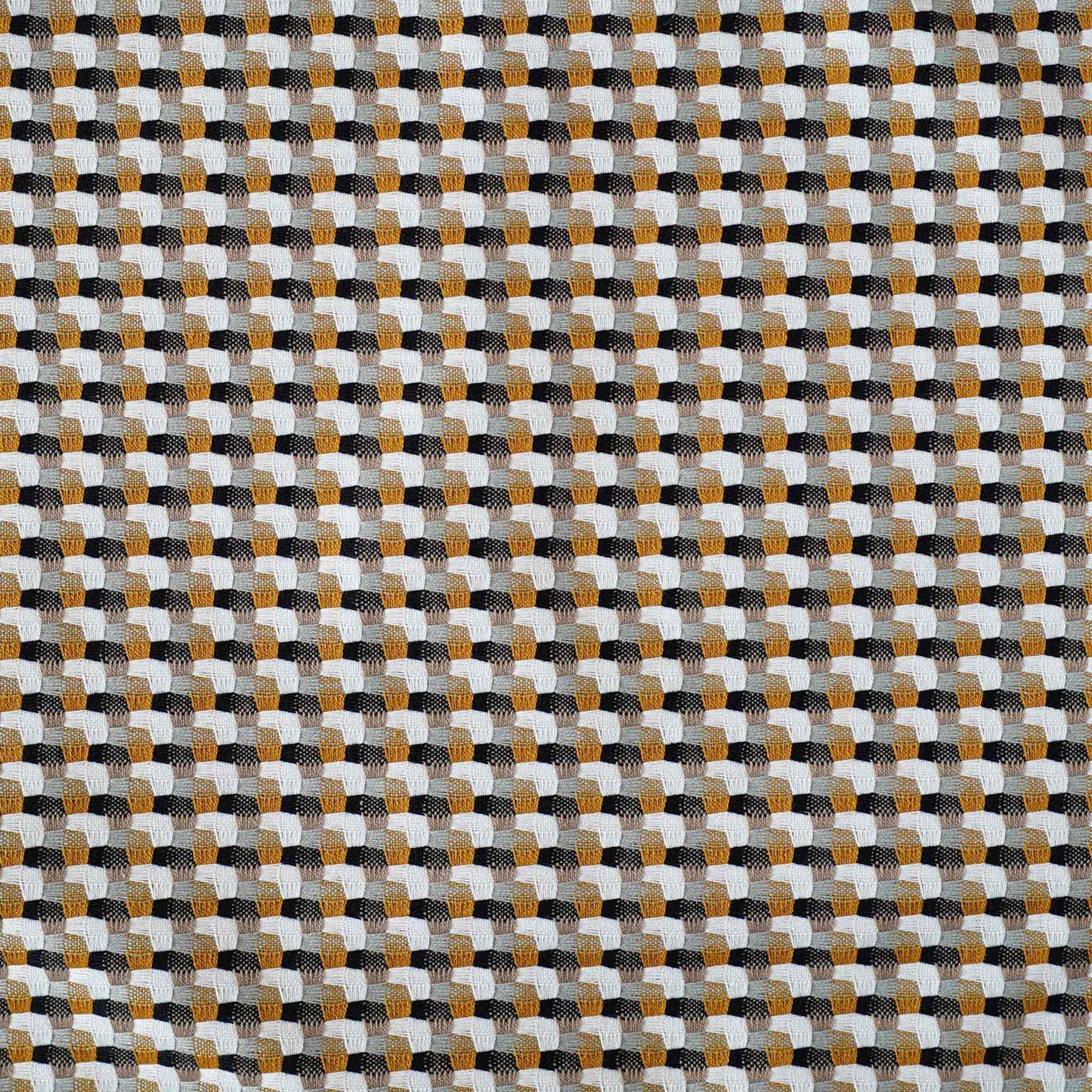 A yellow-black woven textured cushion cover.