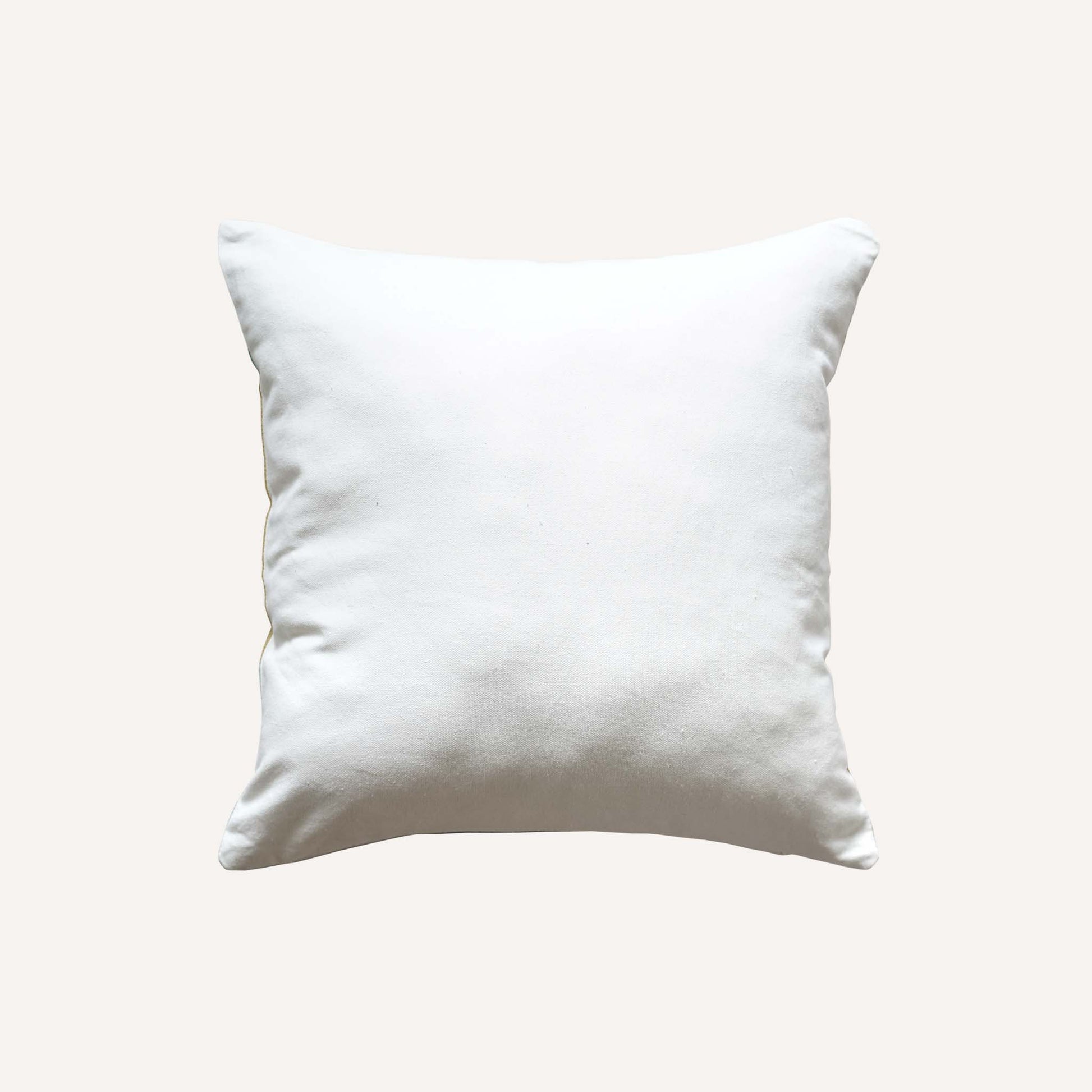 Pure white cotton cushion back.